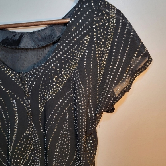 Vintage Rumours sequined see-through black top. Small - Picture 14 of 16